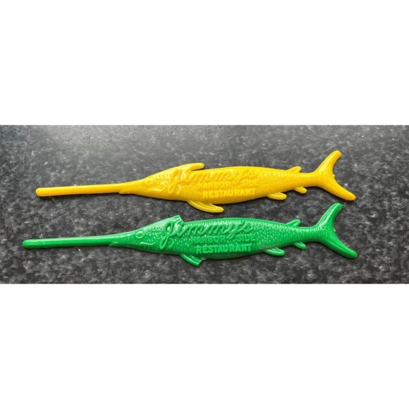 Vintage 1978 Lot of 7 Jimmy's Harbor Side Restaurant Boston Swizzle Stick Drink - Picture 3 of 10